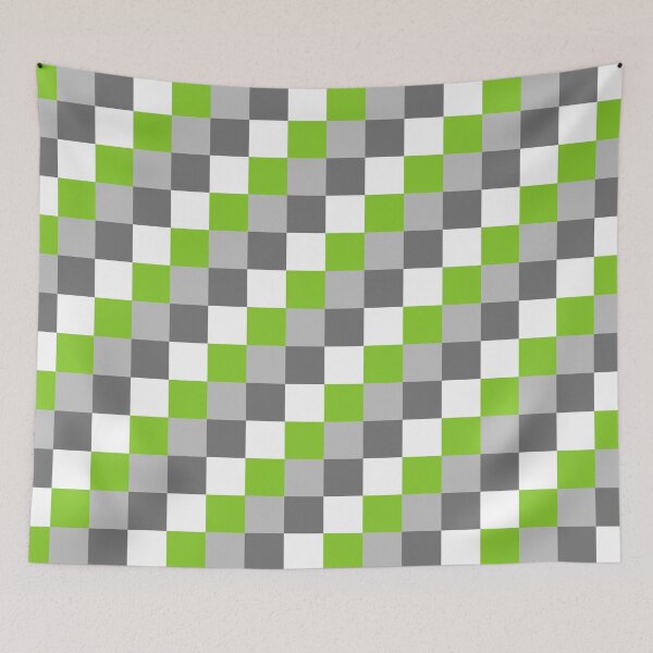 Item preview, Bright Modern Green, Grey and White Checkered Pattern designed and sold by NavyOx.