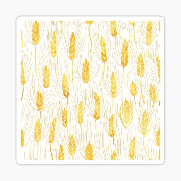 Watercolour wild barley - fields of gold Sticker