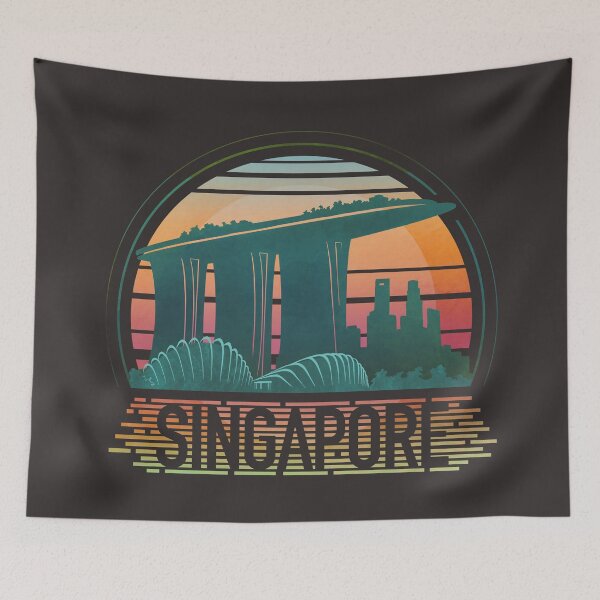 Item preview, Singapore Skyline - Retro Sunset  designed and sold by tanimator.