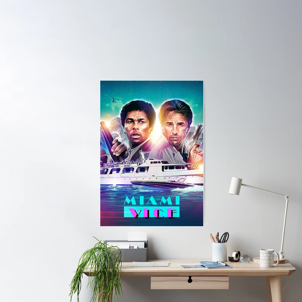 Miami Vice - Commercial Poster Size 12x16 inches Canvas FRAMED