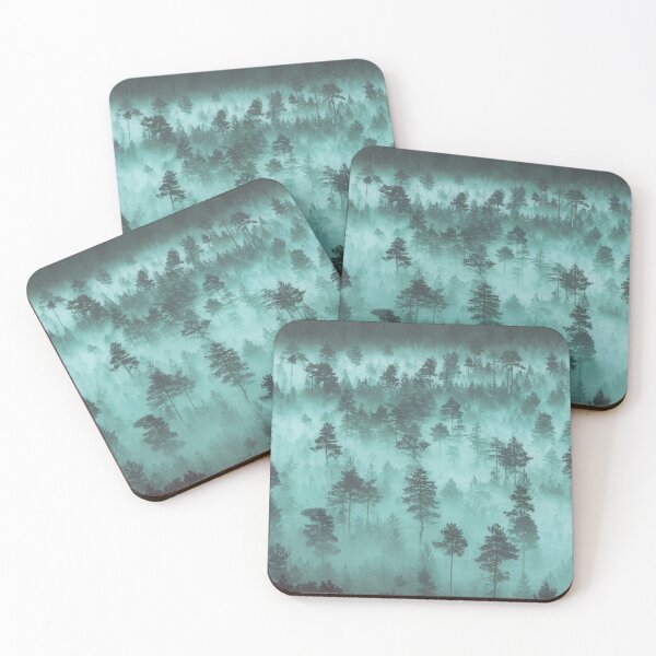 Item preview, pine forest in the mountains in the fog designed and sold by ilyasovkamil.
