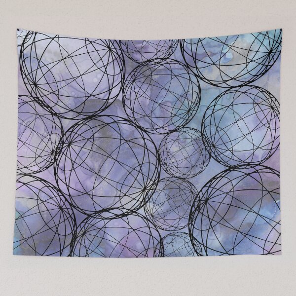 Item preview, Abstract Sphere Ball Muddy Watercolour- Purple/ Blue designed and sold by Nishinoyaoyaoya.
