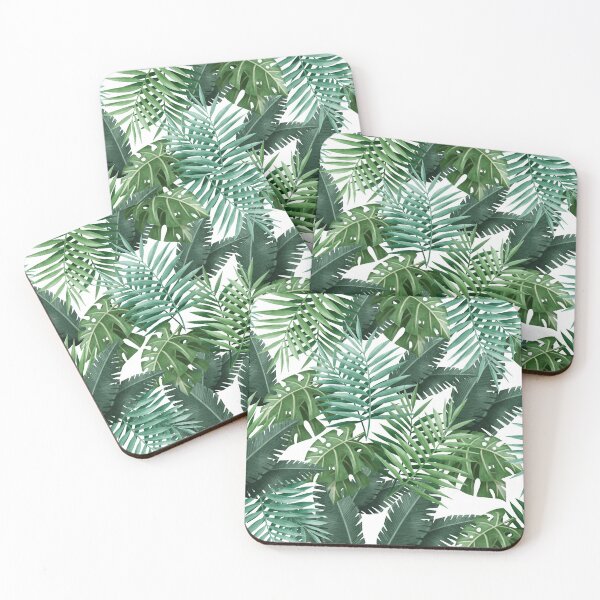 Item preview, Tropical Pattern Palm Tree Monstera Green Leaves designed and sold by SoccaTamam.