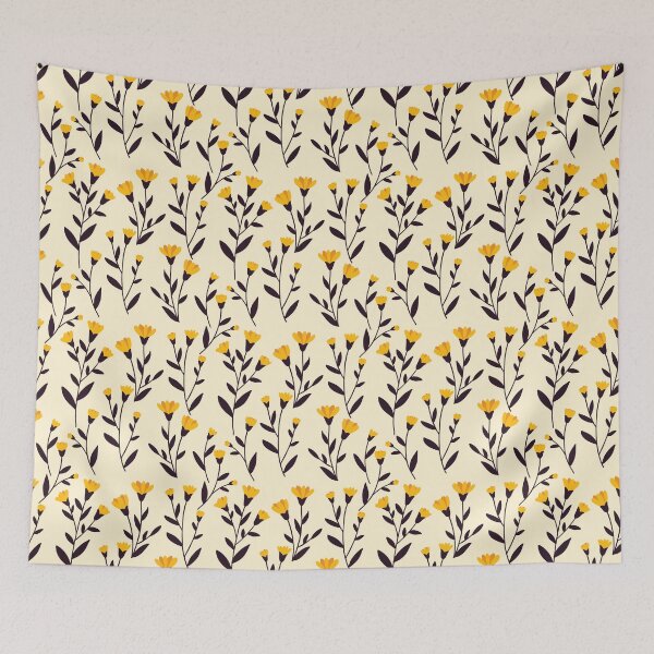 Item preview, Pastel Yellow Floral Pattern designed and sold by thelustrous.