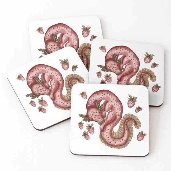Item preview, cute strawberry dragon axolotl  designed and sold by HibiscusHeron.