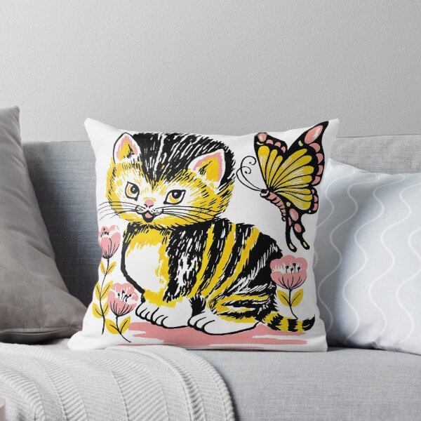 Item preview, Kitten with butterfly and flowers designed and sold by PET-SHIRTS.