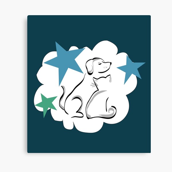 wandbilder silhouetten katze und hund redbubble