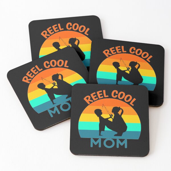 Item preview, Reel Cool Mom Fishing With Daughter Retro Sunset - Black BG designed and sold by KeysTreasures.