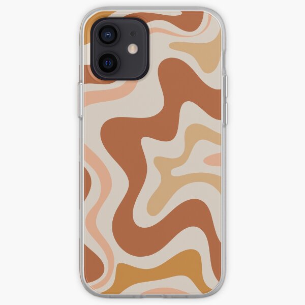 Liquid Swirl Retro Modern Abstract in Earth Tones iPhone Soft Case