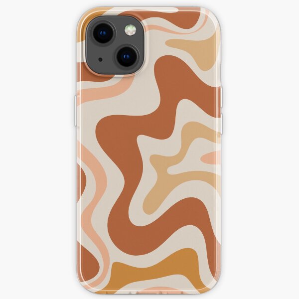 Liquid Swirl Retro Modern Abstract in Earth Tones iPhone Soft Case