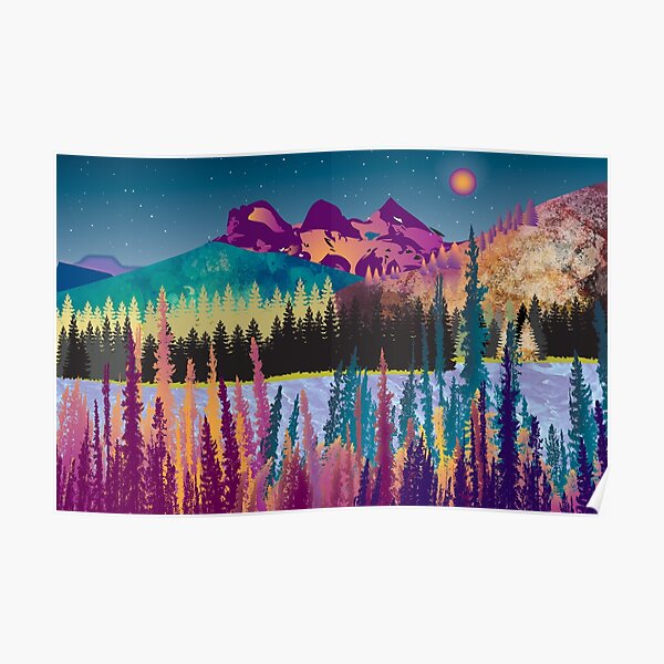 Sleepy Sisters | Canadian Rocky Mountains Poster