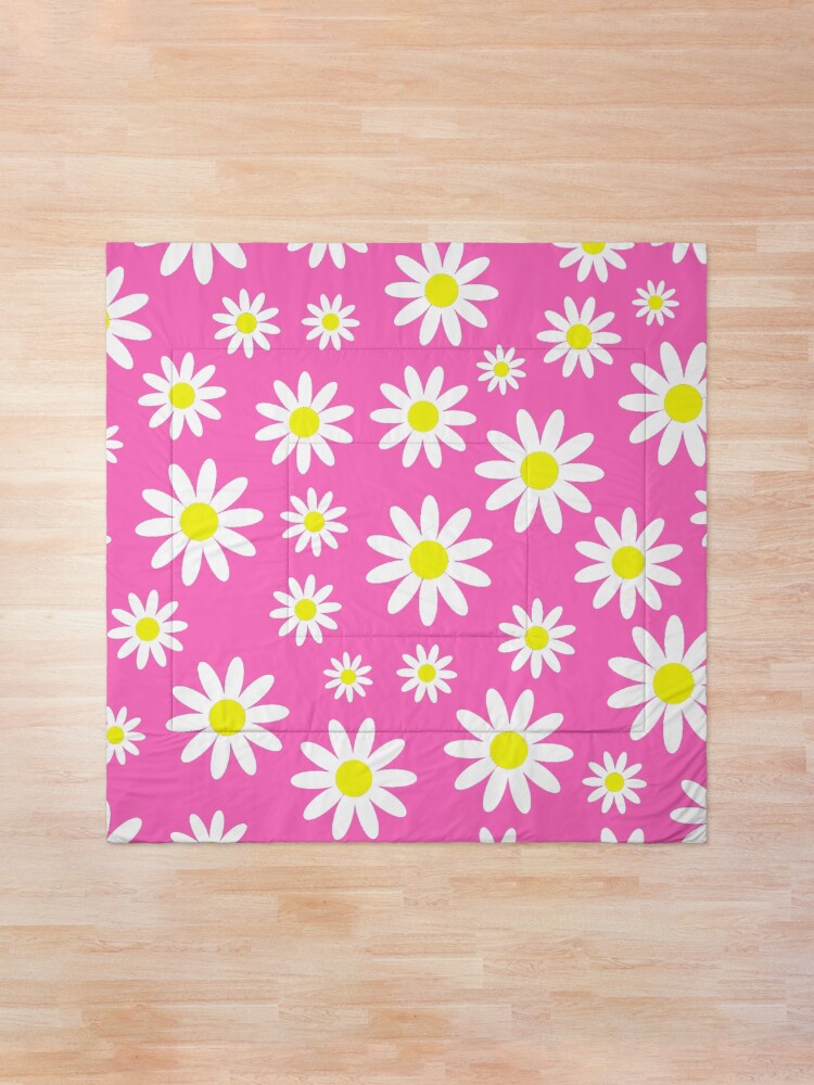 Alternate view of pink daisies daisy floral Comforter