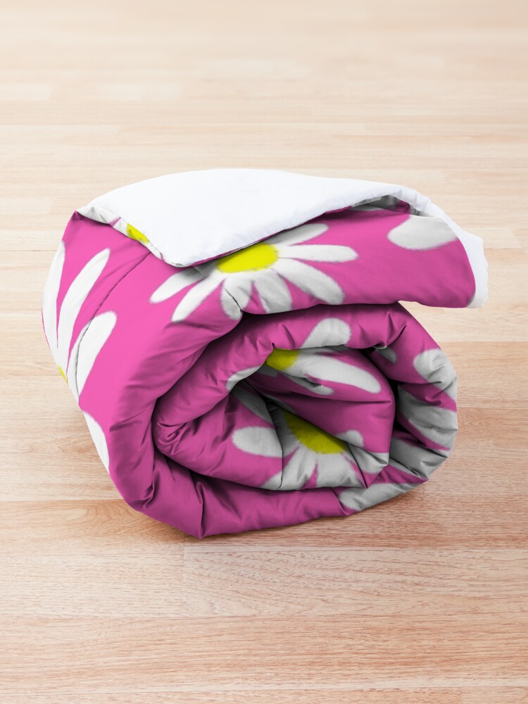 Alternate view of pink daisies daisy floral Comforter