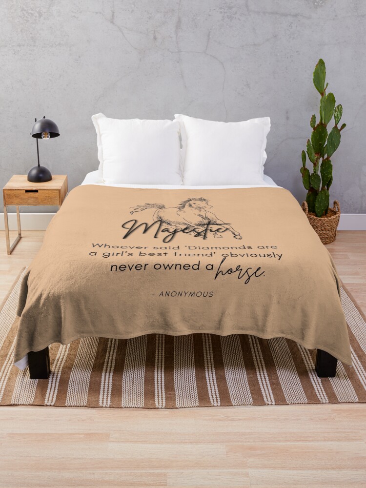 Thumbnail 1 of 6, Throw Blanket, Majestic Horse Quote designed and sold by DesignsbyEH.