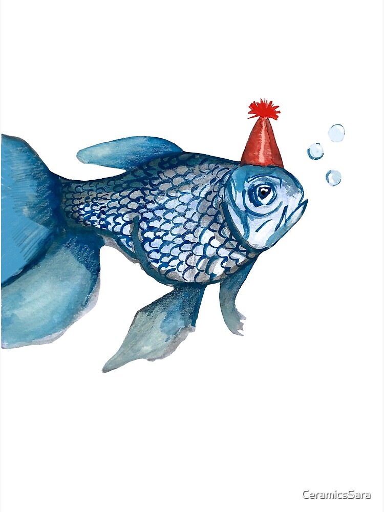 Party fish with a birthday hat | Poster