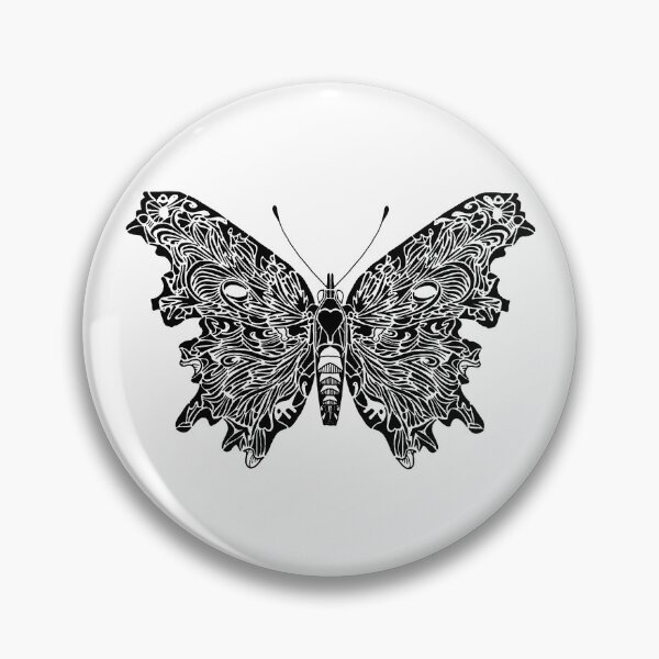 Item preview, Comma butterfly with gothic style inlaid design designed and sold by ecosimon.