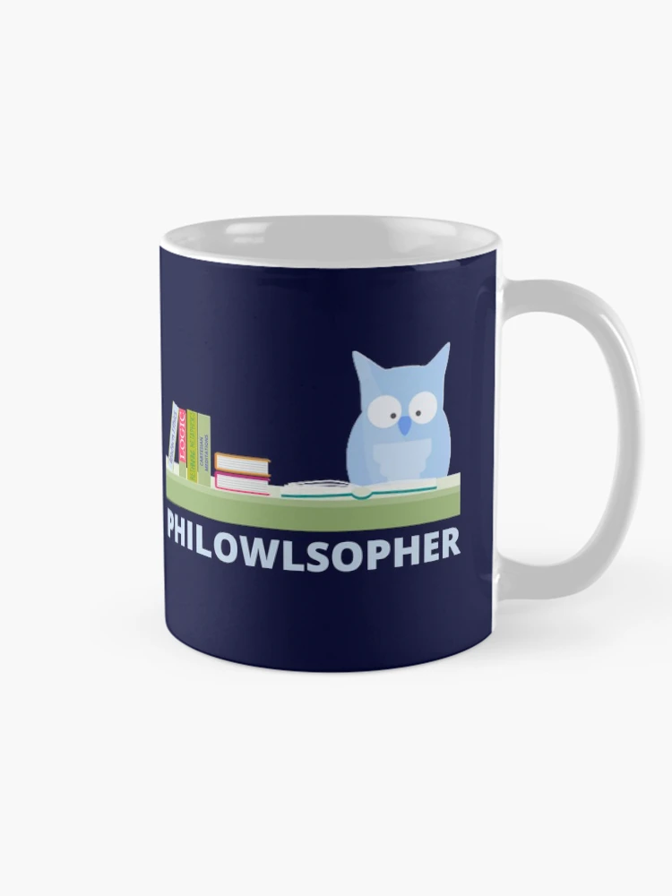 Thumbnail 3 of 6, Coffee Mug, Philosopher owl reading designed and sold by DesignsofNote.