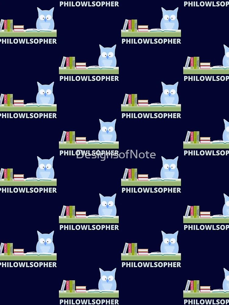 Thumbnail 3 of 3, Scarf, Philosopher owl reading designed and sold by DesignsofNote.