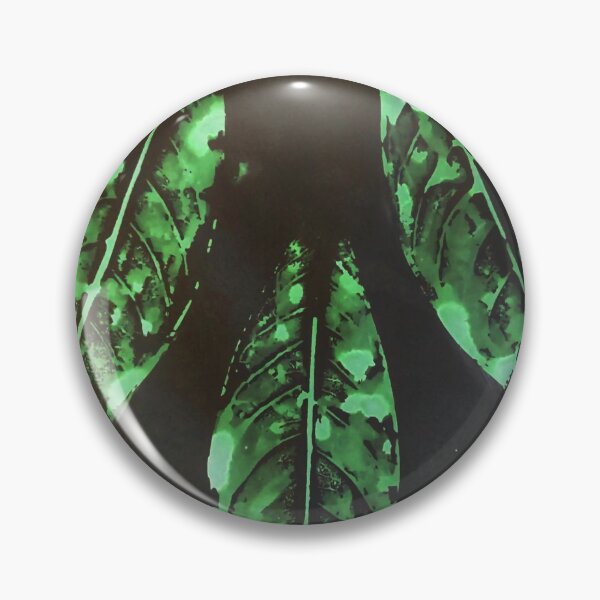 Item preview, Three green leaves print on black shaded background designed and sold by FCEalin.