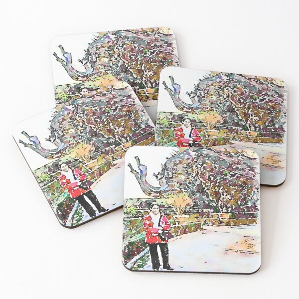 Item preview, Tivoli: woman with red jacket in the park of Villa d'Este designed and sold by Giuseppe Cocco.