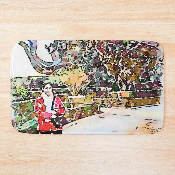 Item preview, Tivoli: woman with red jacket in the park of Villa d'Este designed and sold by Giuseppe Cocco.