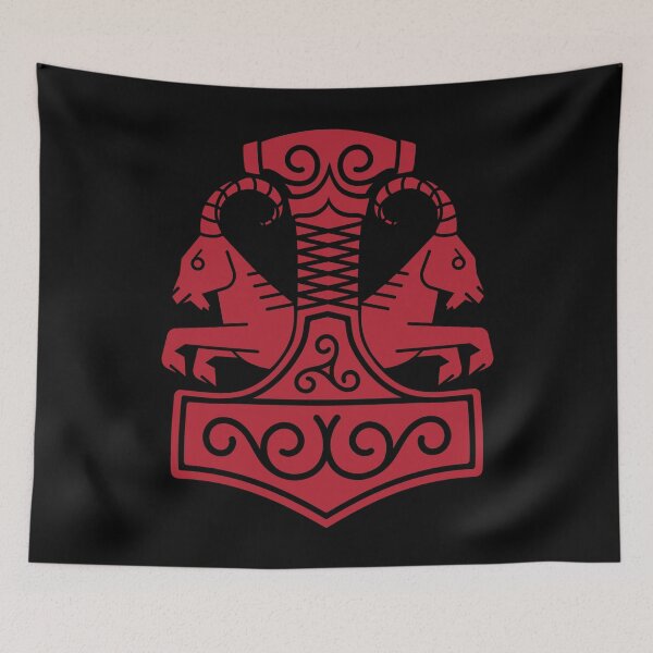 Item preview, Norse Thors Viking Hammer Mjolnir Goats designed and sold by BluePagan.