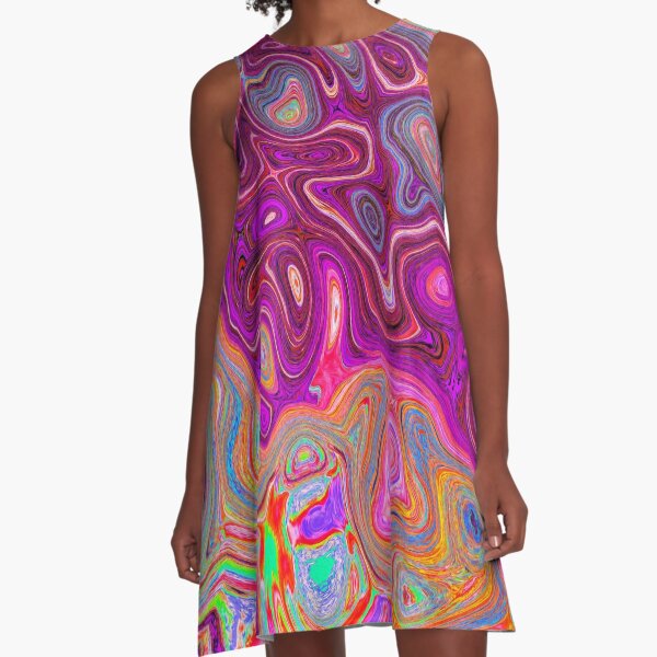 Item preview, Trippy Abstract Cool Magenta Rainbow Colors Retro Art designed and sold by myrubiogarden.