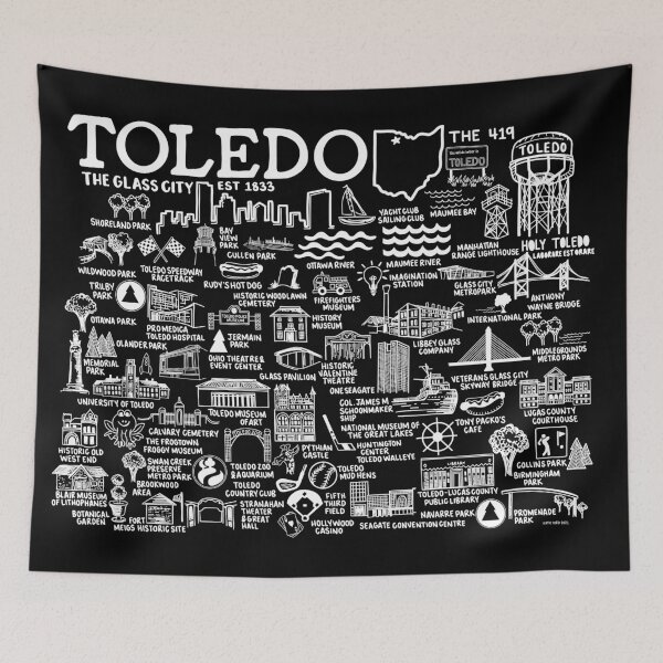 Item preview, Toledo Ohio Map  designed and sold by fiberandgloss.
