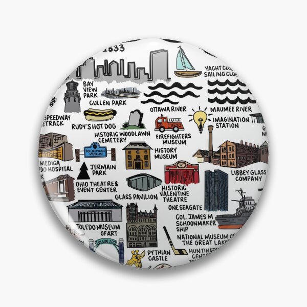 Item preview, Toledo Ohio Map  designed and sold by fiberandgloss.