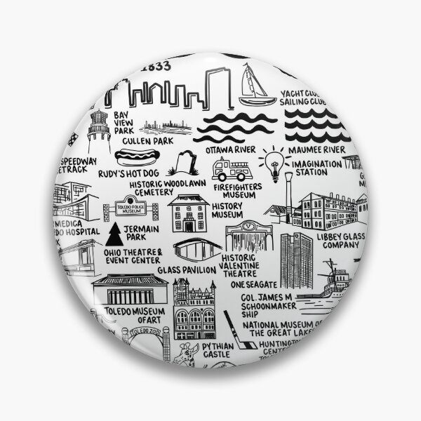 Item preview, Toledo Ohio Map  designed and sold by fiberandgloss.