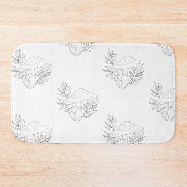 Item preview, Mushroom And Leaves Repeat Pattern designed and sold by graceandart.