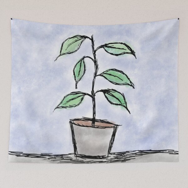Item preview, avocado plant _ blue background designed and sold by Thorko.