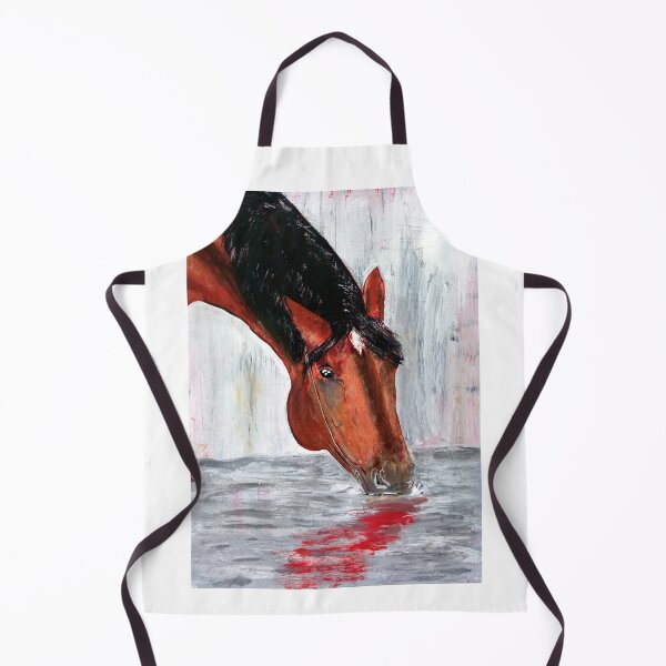 Item preview, Horse art print frm original painting, horse Drinking from river stream designed and sold by elart66.