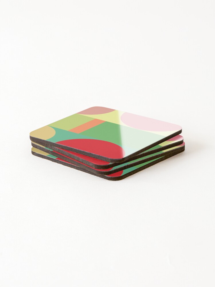 Thumbnail 4 of 5, Coasters (Set of 4), Geometric Spring designed and sold by StudioEightArt.