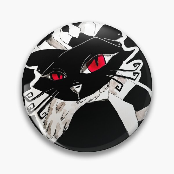 Item preview, Black cat with red eyes with a bunny paw on his mouth  designed and sold by Pratyasa.