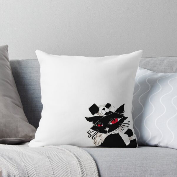 Item preview, Black cat with red eyes with a bunny paw on his mouth  designed and sold by Pratyasa.