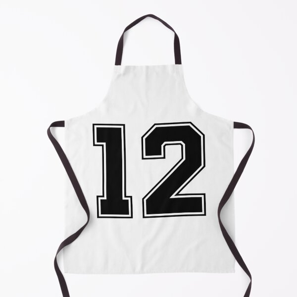 Item preview, 12 American Football Classic Vintage Sport Jersey Number in black number on white background for american football, baseball or basketball designed and sold by Marcin Adrian.