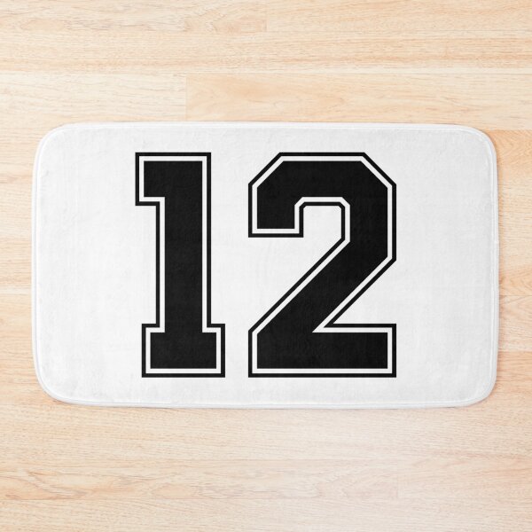 Item preview, 12 American Football Classic Vintage Sport Jersey Number in black number on white background for american football, baseball or basketball designed and sold by Marcin Adrian.