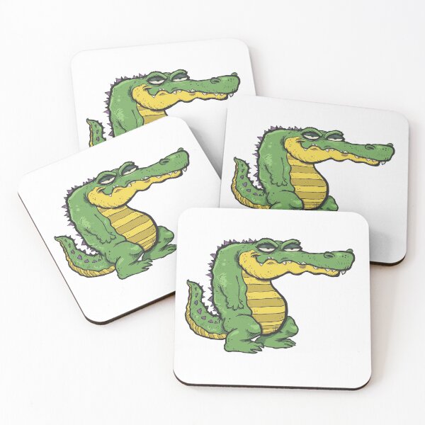 Item preview, A cartoon style artwork of a lazy alligator designed and sold by crazycollective.