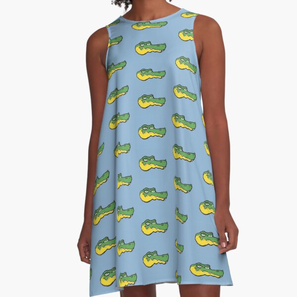 Green dress with yellow fish hotsell