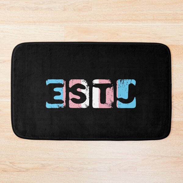 Item preview, ESTJ Personality Type Initials on Trans Pride Background designed and sold by TheMurphyGirl.