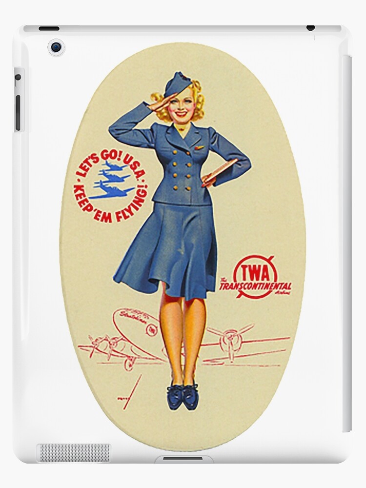 TWA TRANS WORLD AIRLINES THE LINDBERGH LINE VINTAGE LUGGAGE LABEL 
