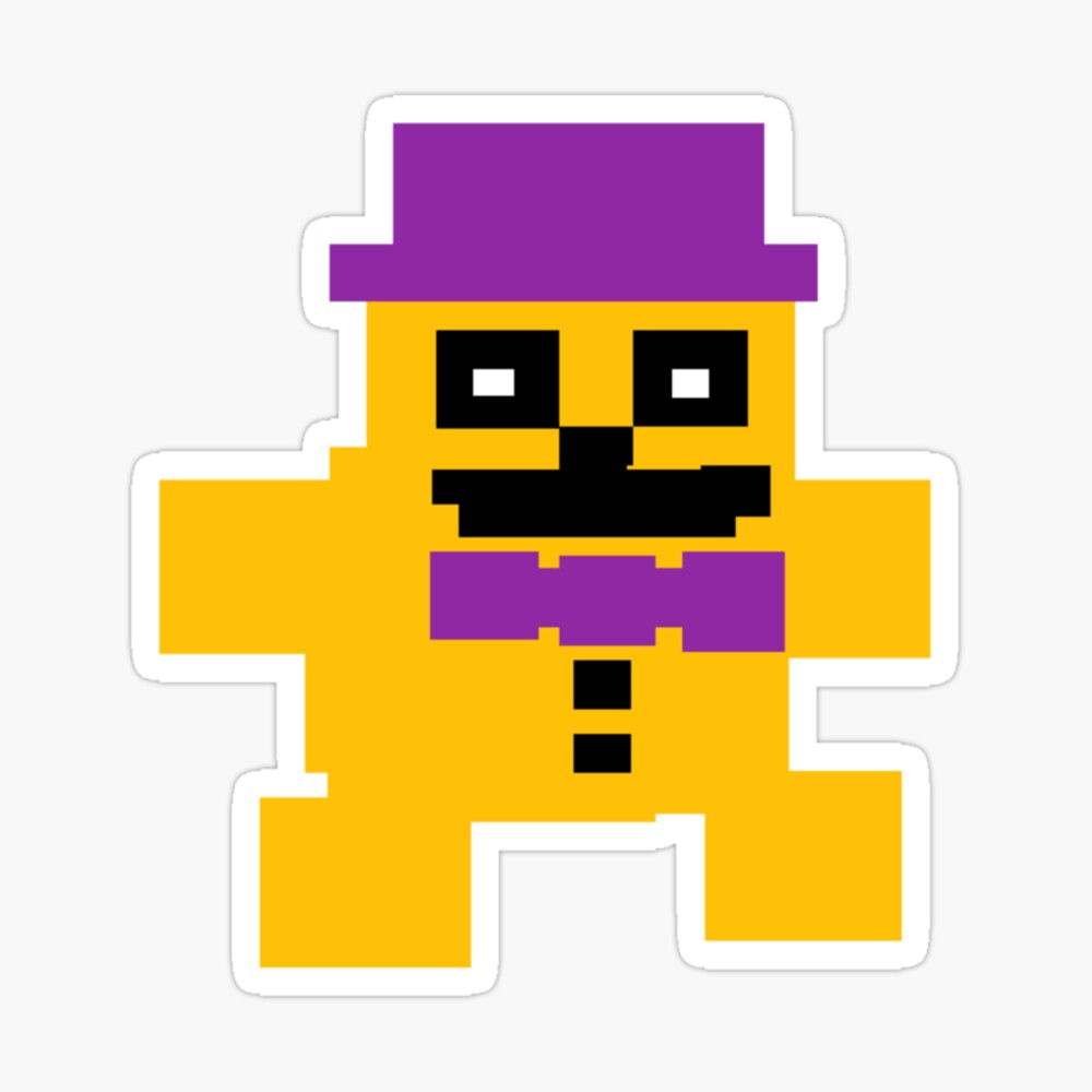 8 Bit Five Nights Sprites: Purple Guy and Golden Fredbear 