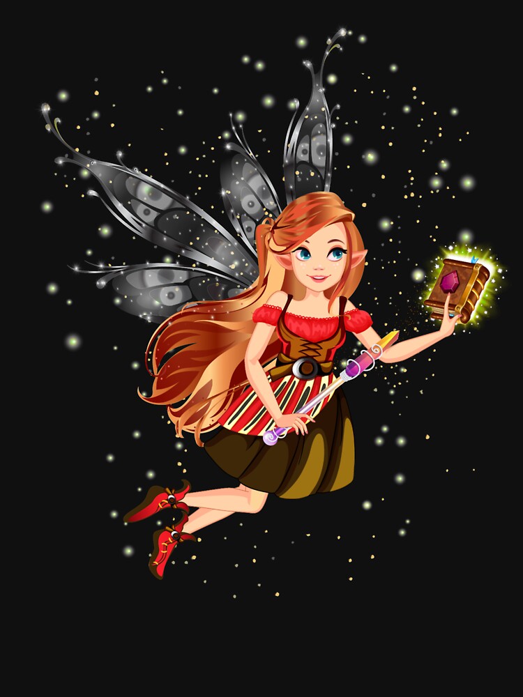 Thumbnail 3 of 3, Fitted Scoop T-Shirt, Felicia The Magical Fairy Book Club Fairy Creating A New Book™ designed and sold by TeelieTurner.