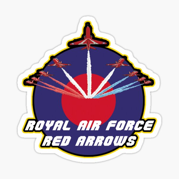 Royal Air Force Official RED ARROWS Square Stickers x2 ~ Rolls Royce ~ FREE P&P 