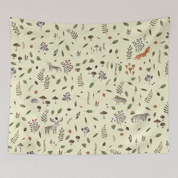 Item preview, animals in the meadow naive art designed and sold by ilyasovkamil.