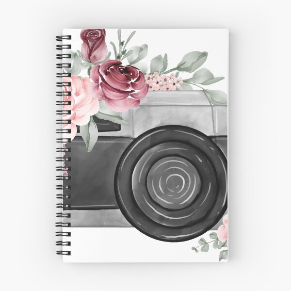 Item preview, Camera Watercolor with Flowers Pink Burgundy designed and sold by VerboShop.
