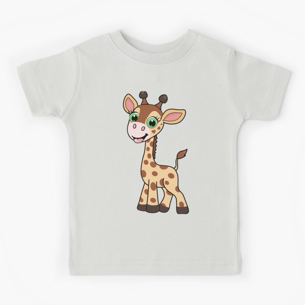 Women Lady Cartoon Giraffe T Shirt Funny Animal Lovely Cute