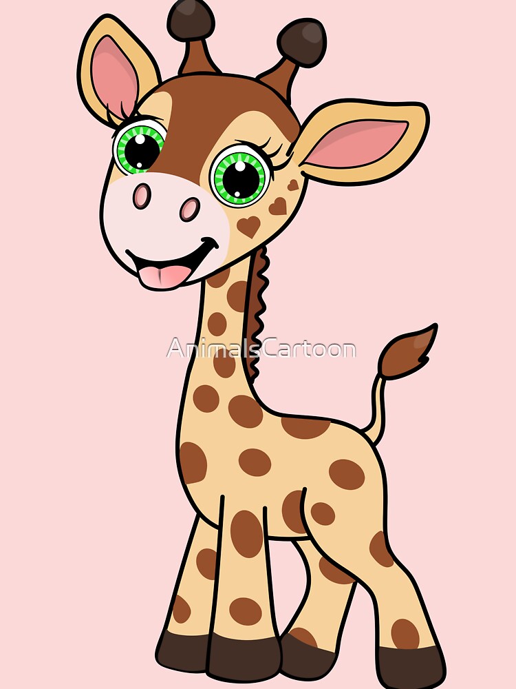 Women Lady Cartoon Giraffe T Shirt Funny Animal Lovely Cute