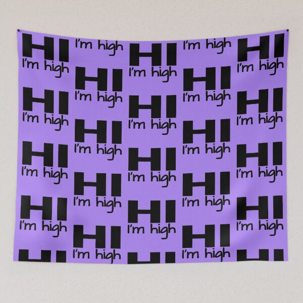 Item preview, Hi I'm High - Simple black stoner text designed and sold by Try-It.